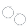 14k White Gold Polished Hoop Earrings (2x30mm)