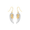 Two-Tone Wing Drop Earrings in 10K Gold