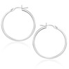 14k White Gold Polished Hoop Earrings (1.5x25mm)