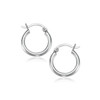 14k White Gold Polished Hoop Earrings (2x15mm)