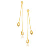 14k Yellow Gold Double Drop Long Earrings