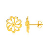 14k Yellow Gold Post Earrings with Flowers
