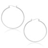 10k White Gold Polished Hoop Earrings (1.5x40mm)