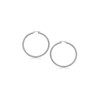 10k White Gold Polished Hoop Earrings (3x15mm)
