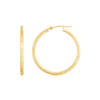 14K Yellow Gold Diamond Cut Hoop Earrings(2x30mm)