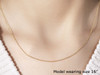 14k Yellow Gold Round Cable Link Chain 1.1mm