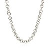 Sterling Silver Rhodium Plated Rolo Chain Necklace with a Heart Toggle Charm