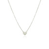 14k White Gold Polished Mini Heart Necklace