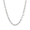Sterling Silver Rhodium Plated Chain Bracelet with a Flat Heart Motif Station