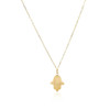 14K Yellow Gold Hand of Hamsa Necklace
