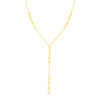 14K Yellow Gold Lariat Necklace with Paperclip Chain Stations