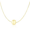 14k Yellow Gold Necklace with Shiny Barrel Bead Charm