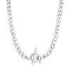 Sterling Silver Polished Wide Link Toggle Necklace