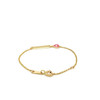 14k Yellow Gold 5 1/2 inch Childrens ID Bracelet with Enameled Heart