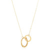 14k Yellow Gold High Polish Linked Double Circle Cutout Necklace