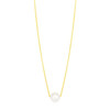 14k Yellow Gold Pearl Solitaire Necklace