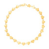 14k Yellow Gold 7 inch Mirrored Heart Chain Bracelet