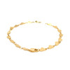 14k Yellow Gold 7 inch Mirrored Heart Chain Bracelet