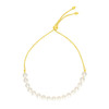 14k Yellow Gold Adjustable Friendship Bracelet with Pearls