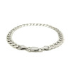 Rhodium Plated 7.2mm Sterling Silver Curb Style Bracelet