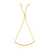 14k Yellow Gold Smooth Curved Bar Lariat Design Bracelet
