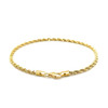 2.5mm 10k Yellow Gold Solid Diamond Cut Rope Bracelet