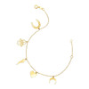 14k Yellow Gold 7 inch Bracelet with Polished Charms