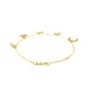 14k Yellow Gold 7 inch Bracelet with Polished Charms