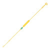 14k Yellow Gold 5 1/2 inch Childrens ID Bracelet with Enameled Eye