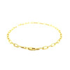 14k Yellow Gold Anklet with Flat Hammered Oval Links