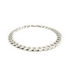 Rhodium Plated 7.9mm Sterling Silver Curb Style Bracelet
