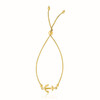 14k Yellow Gold Anchor Design Adjustable Lariat Bracelet