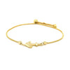 14k Yellow Gold Anchor Design Adjustable Lariat Bracelet