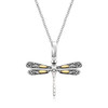 18k Yellow Gold and Sterling Silver Pendant in a Dragonfly Design