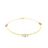 14k Two Tone Gold Entwined Heart Stationed Anklet