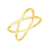 14k Yellow Gold Polished X Profile Ring