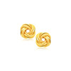 14k Yellow Gold Intertwined Love Knot Stud Earrings