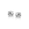 Sterling Silver Stud Earrings with White Hue Faceted Cubic Zirconia(6mm)