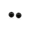 14k White Gold Stud Earrings with Black Faceted Cubic Zirconia(6mm)