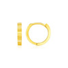 14k Yellow Gold Petite Round Hoop Earrings with Straight Texture