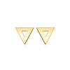 14k Yellow Gold Polished Open Triangle Post Earrings