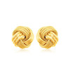 14k Yellow Gold Love Knot with Ridge Texture Earrings