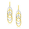 14k Two-Tone Gold Multiple Layer Interlaced Earrings
