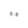 14k Yellow Gold Stud Earrings with White Hue Faceted Cubic Zirconia(3mm)