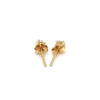 14k Yellow Gold Stud Earrings with White Hue Faceted Cubic Zirconia(3mm)