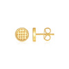 14k Yellow Gold Textured Circle Post Earrings