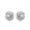 14k White Gold Love Knot with Ridge Texture Earrings