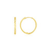 14k Yellow Gold Diamond Cut Textured Huggie Earrings