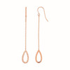 Textured Pear Shaped Long Drop Earrings in 14k Rose Gold