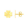 14K Yellow Gold Four Leaf Clover Earrings(10mm)